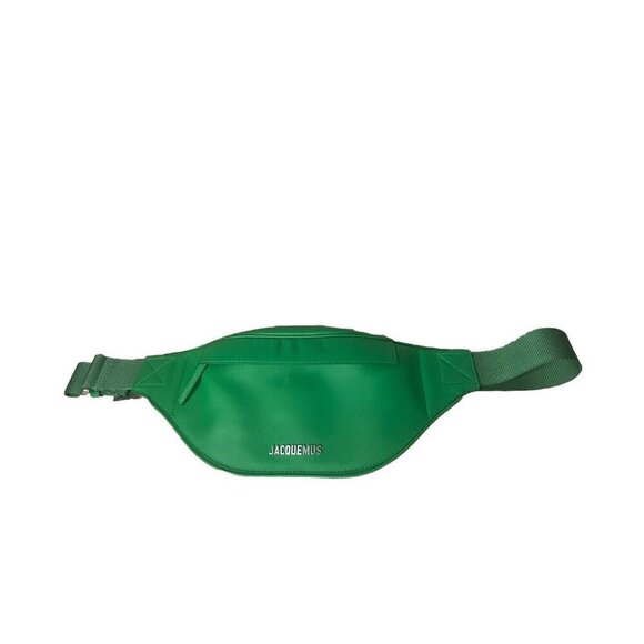 Jacquemus La Banane Meunier Bumbag Belt Bag Kelly Green Crossbody Silver Logo - Picture 5 of 15
